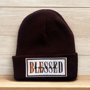 Brown Cuffed Hat with embroidered Patch